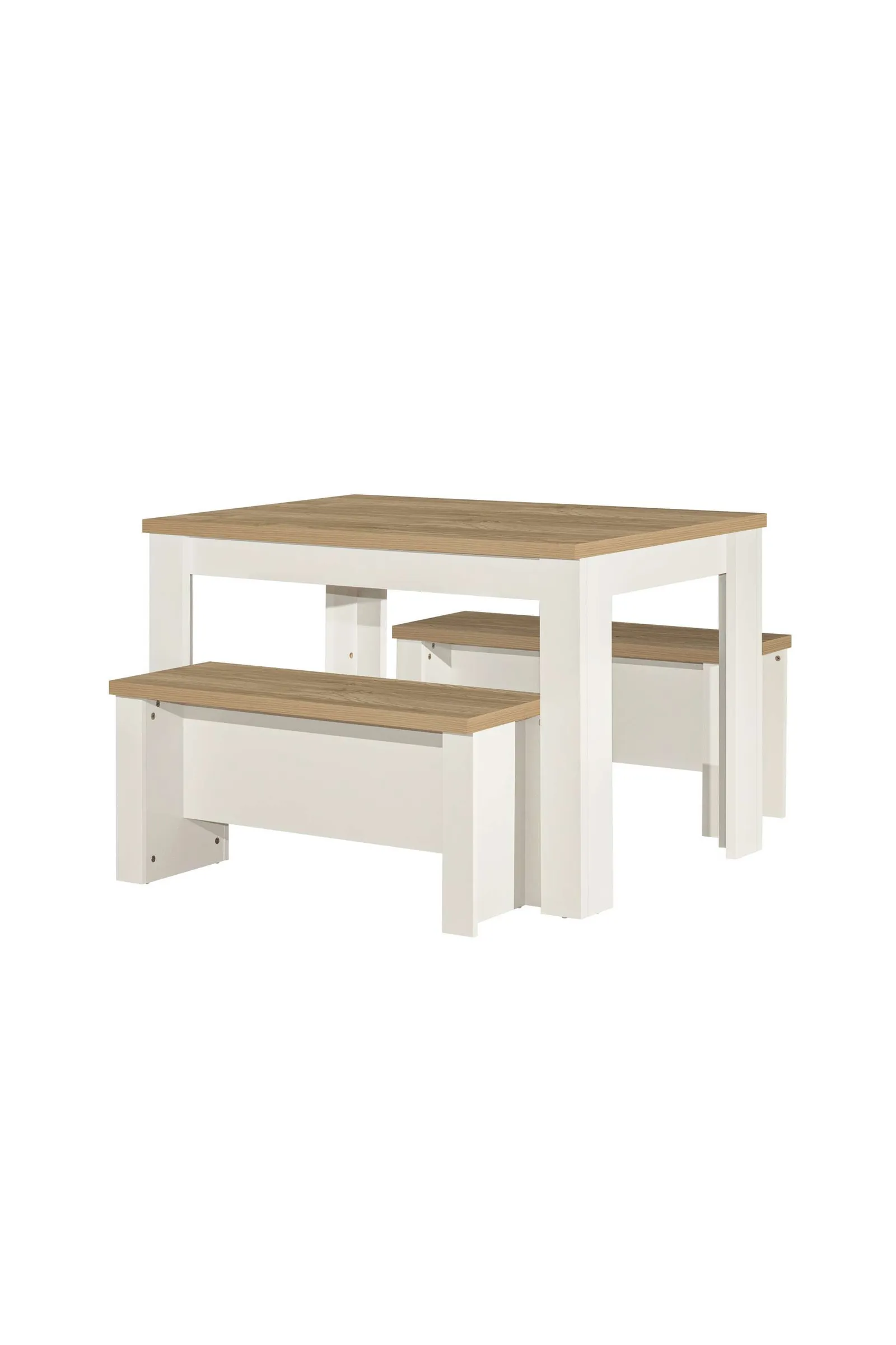 Birlea Dining Table & Bench Set Highgate 2 Kitchen Traditional in Cream 6