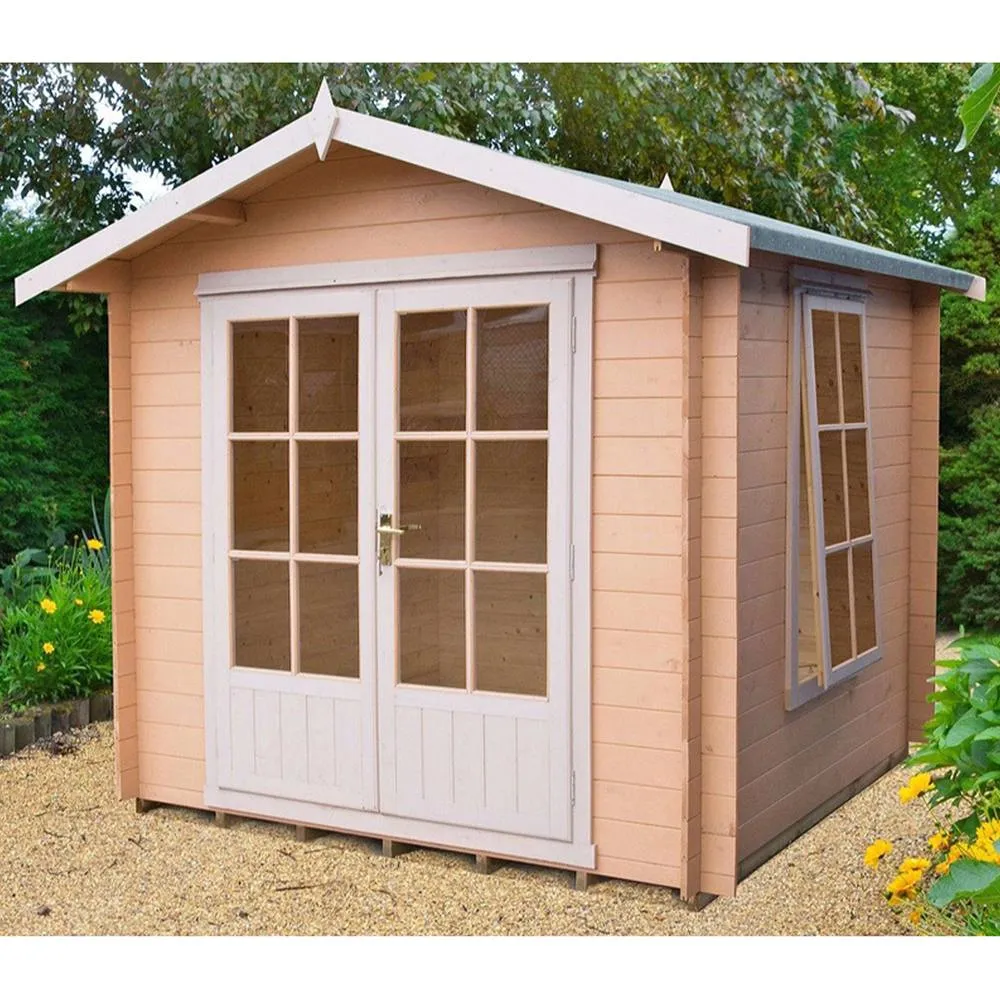 Shires Barnsdale 19 mm Log Cabin 8 x 8 Feet in Light Brown