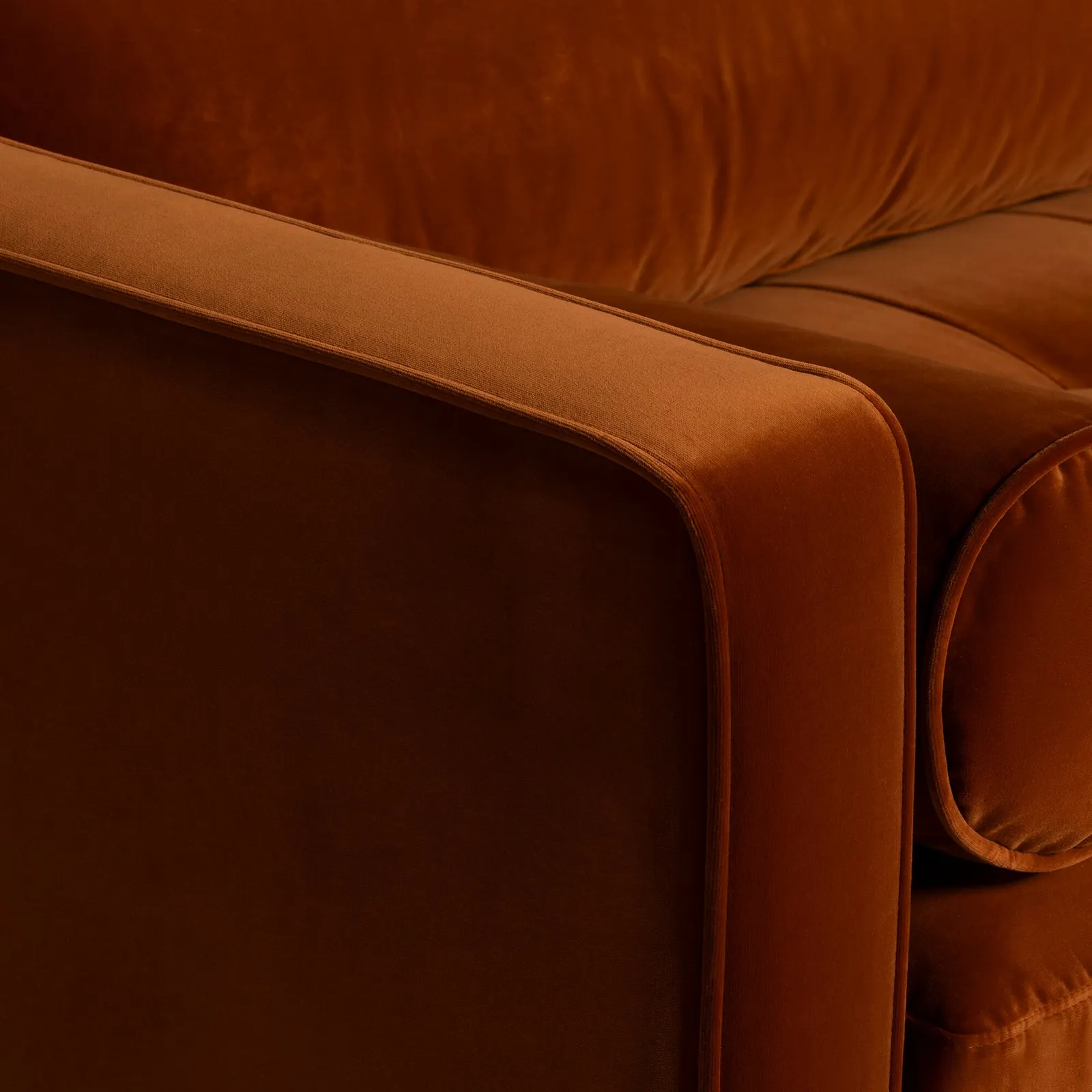 Hemingway 3 Seater Sofa, Orange Velvet | Barker & Stonehouse 6