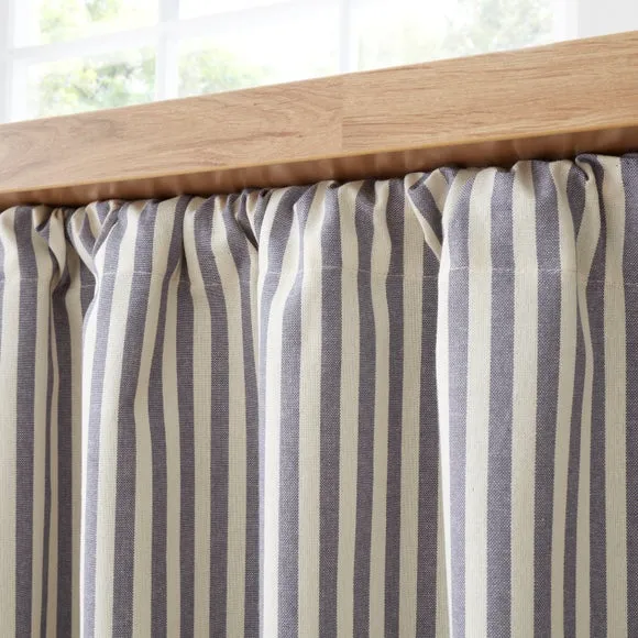 Linford Stripe Slot Top Unlined Undercounter Curtain 2