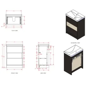 Wickes Nexus Stone Green & Tobacco Halifax Oak Freestanding Vanity Unit & Nexus Basin - 856 x 600mm 2