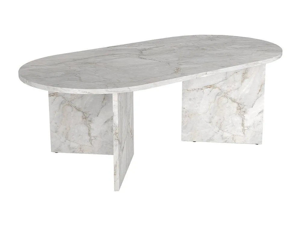 Vente-unique Coffee Table - White Marble Effect - TOPANIA 5
