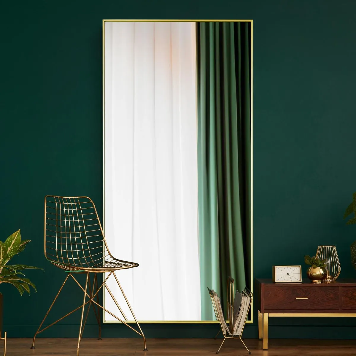 MirrorOutlet Gold Aluminium Edged Wall Mirror 79" X 39" (200CM X 100CM) 5