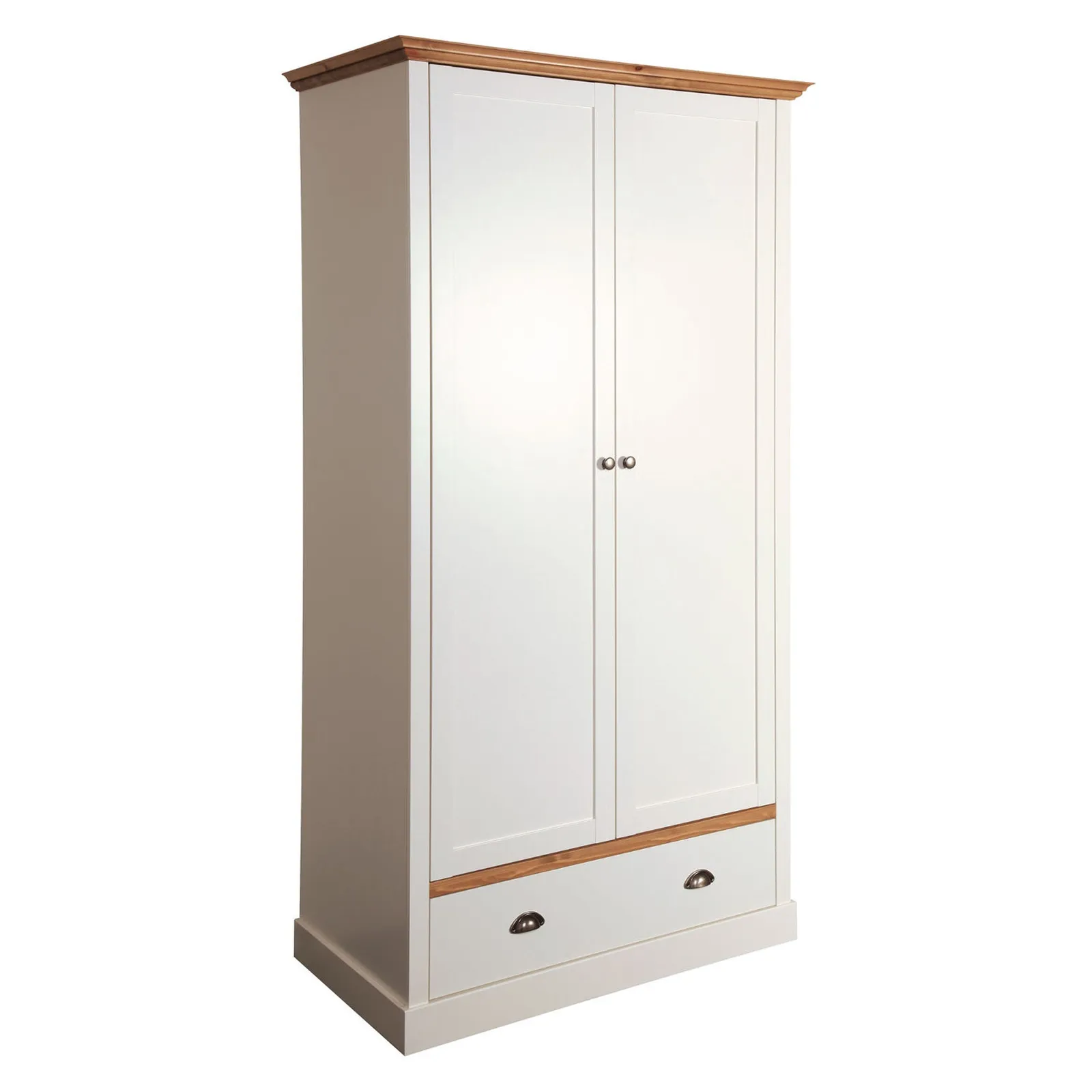 Sandringham White 2 Door Single Wardrobe White