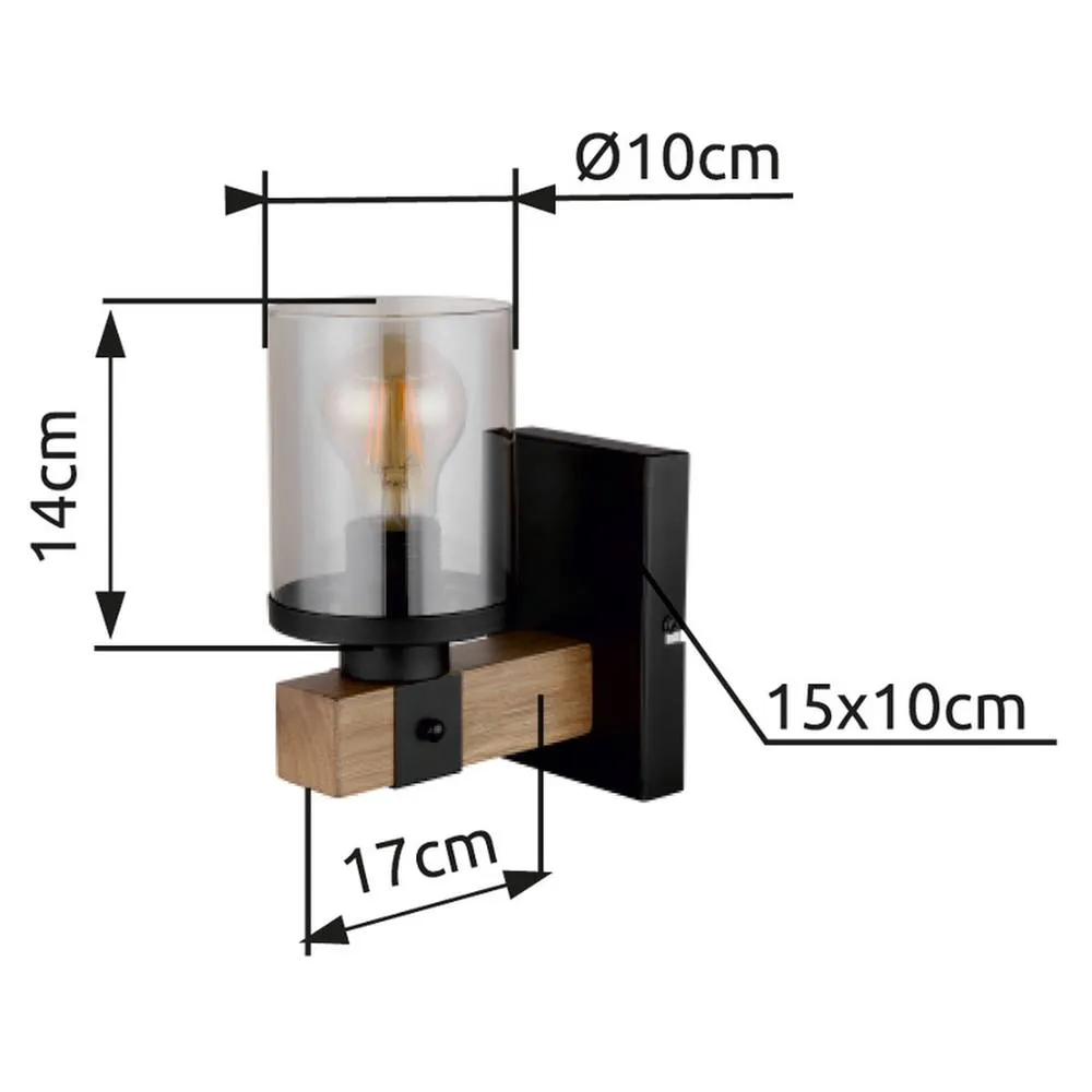Netlighting Lila Wall Lamp Matt Black 1x E27 5