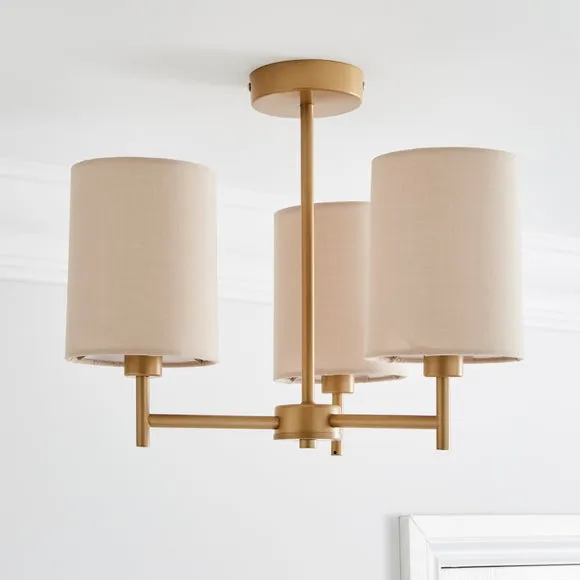 Prescot 3 Light Semi Flush Ceiling Light 2