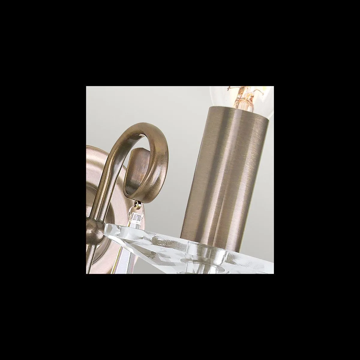 Netlighting Aegean 1 Light Indoor Candle Wall Light Aged Brass E14 in Yellow 4