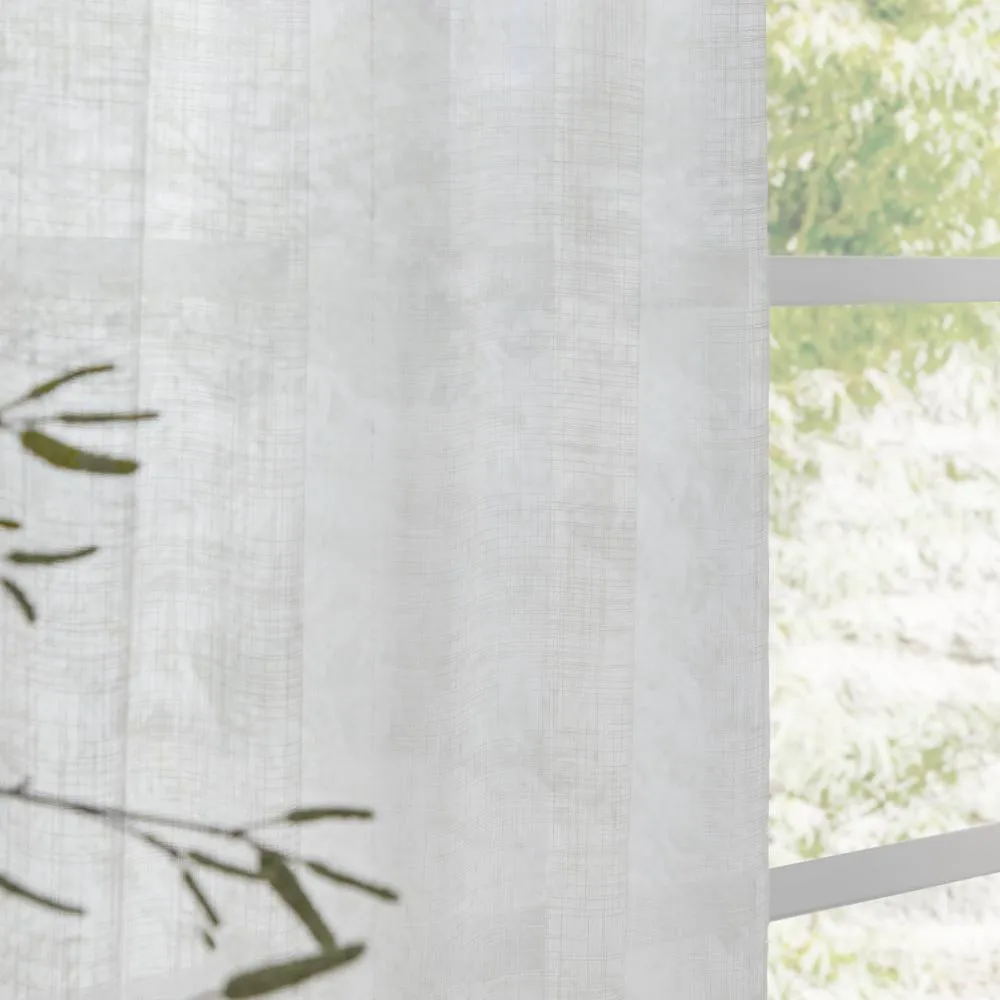 Yard Cirrus Woven Sheer Curtain Panel Snow 140Cm Width 250Cm Drop, White 5