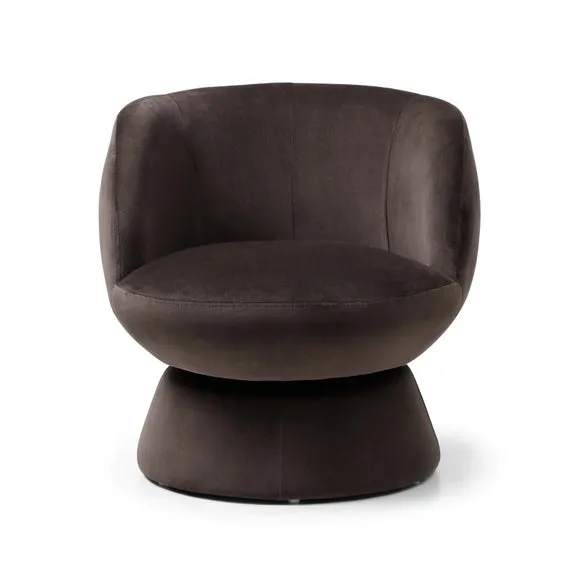 Tulip Velvet Curved Swivel Accent Chair 6