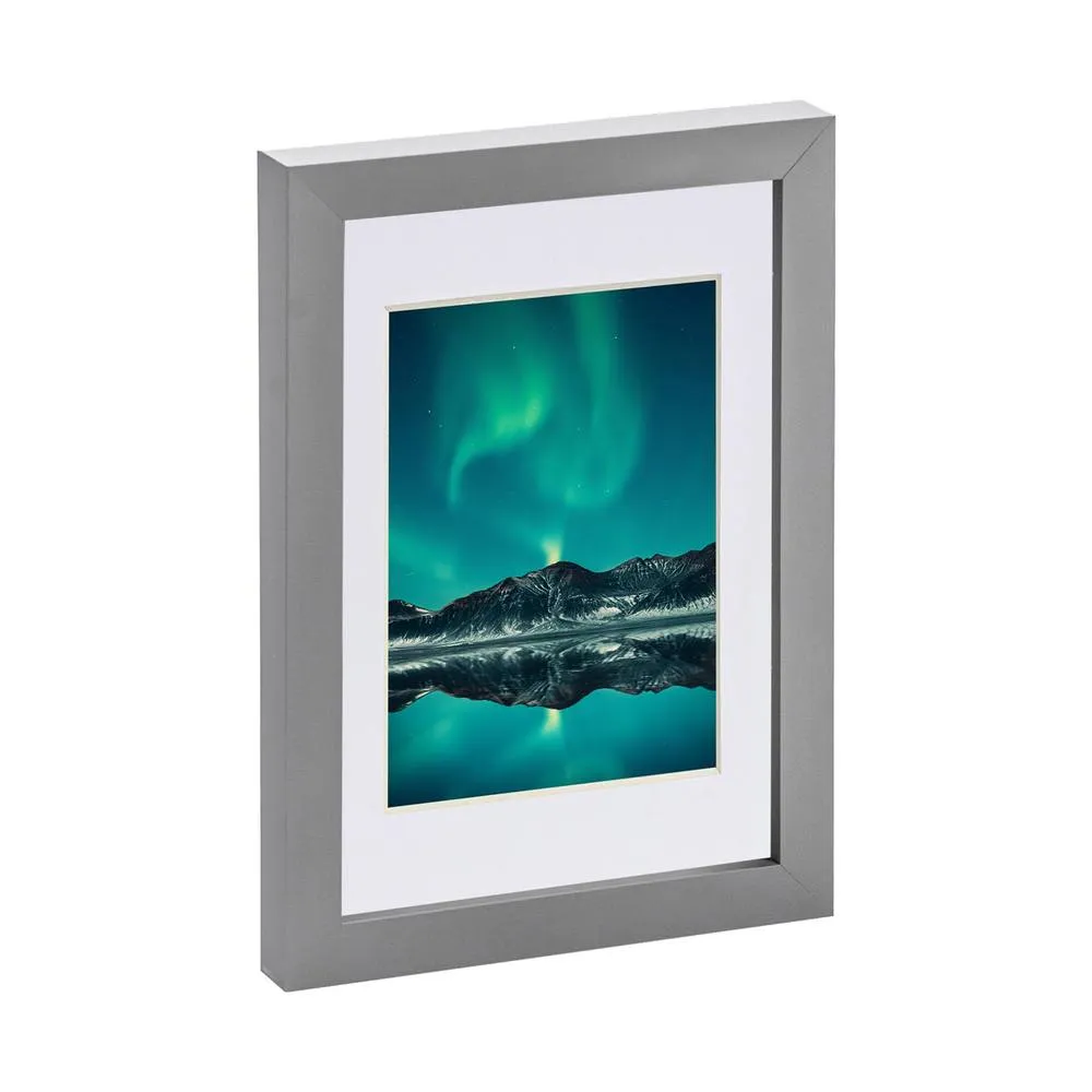 Nicola Spring Photo Frame with 4" x 6" Mount - A5 (6" x 8") - White Mount in Grey