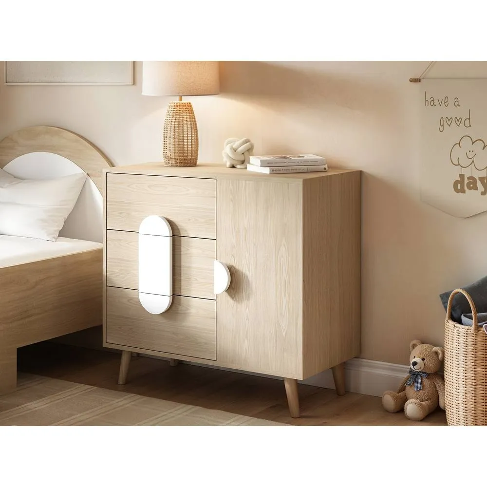 Flair Noah Chest of Drawers Oak in White 1