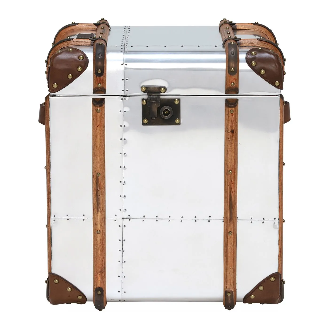 Timothy Oulton Globetrekker Side Table, Silver Metal | Barker & Stonehouse 2