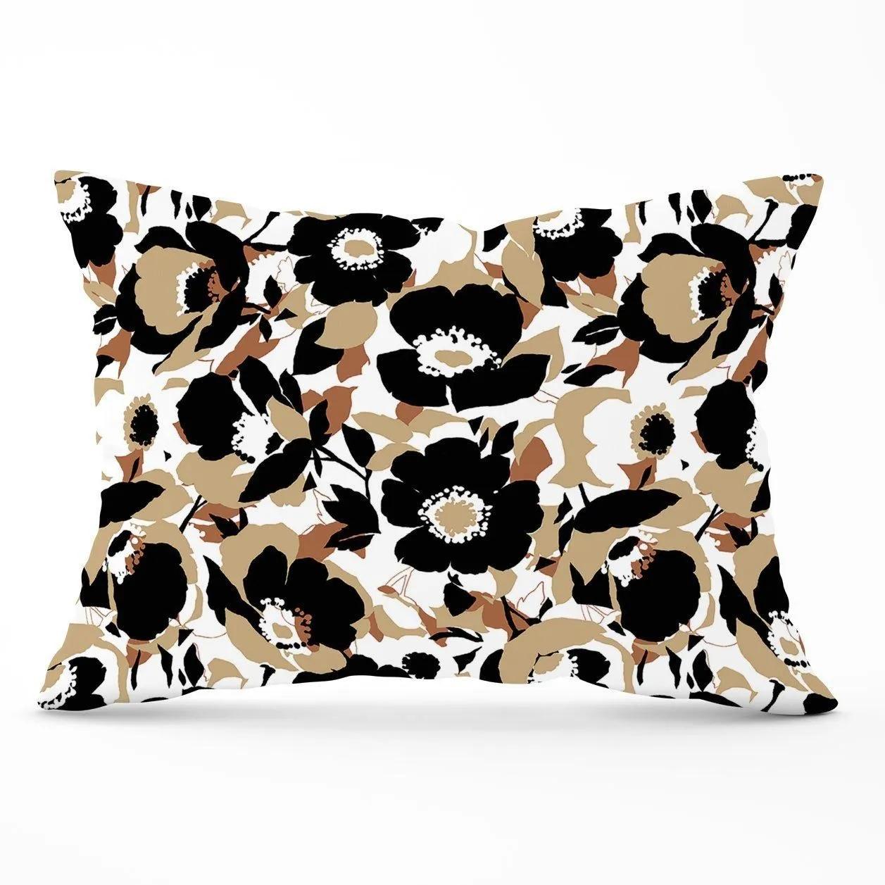 Warren Reed - Designer Modern Flower Pattern Cushions in Brown