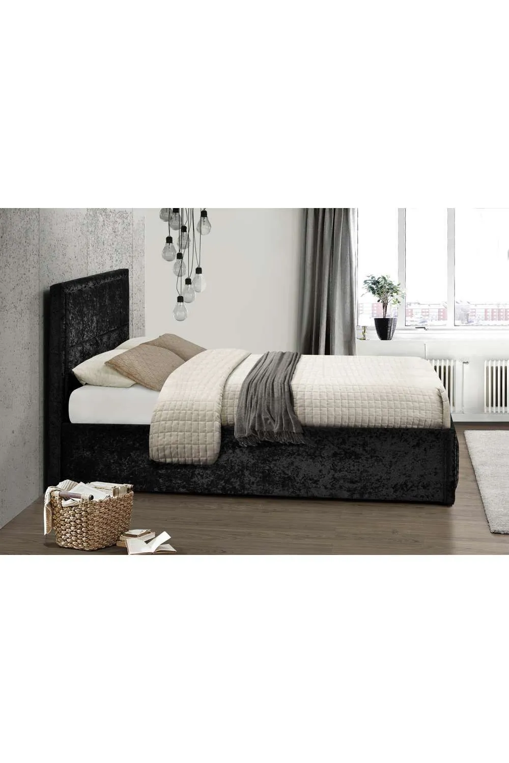 Birlea Fabric Ottoman Bed Frame Storage Hannover Gas Lift in Black 4