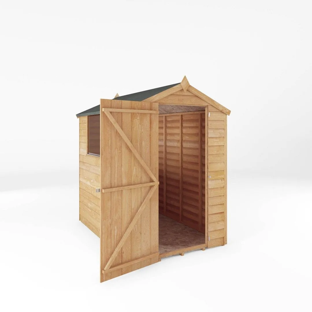Mercia 6 x 4 Feet Overlap Apex Shed - L181.8 x W131.8 x H185.5 cm - Brown 3