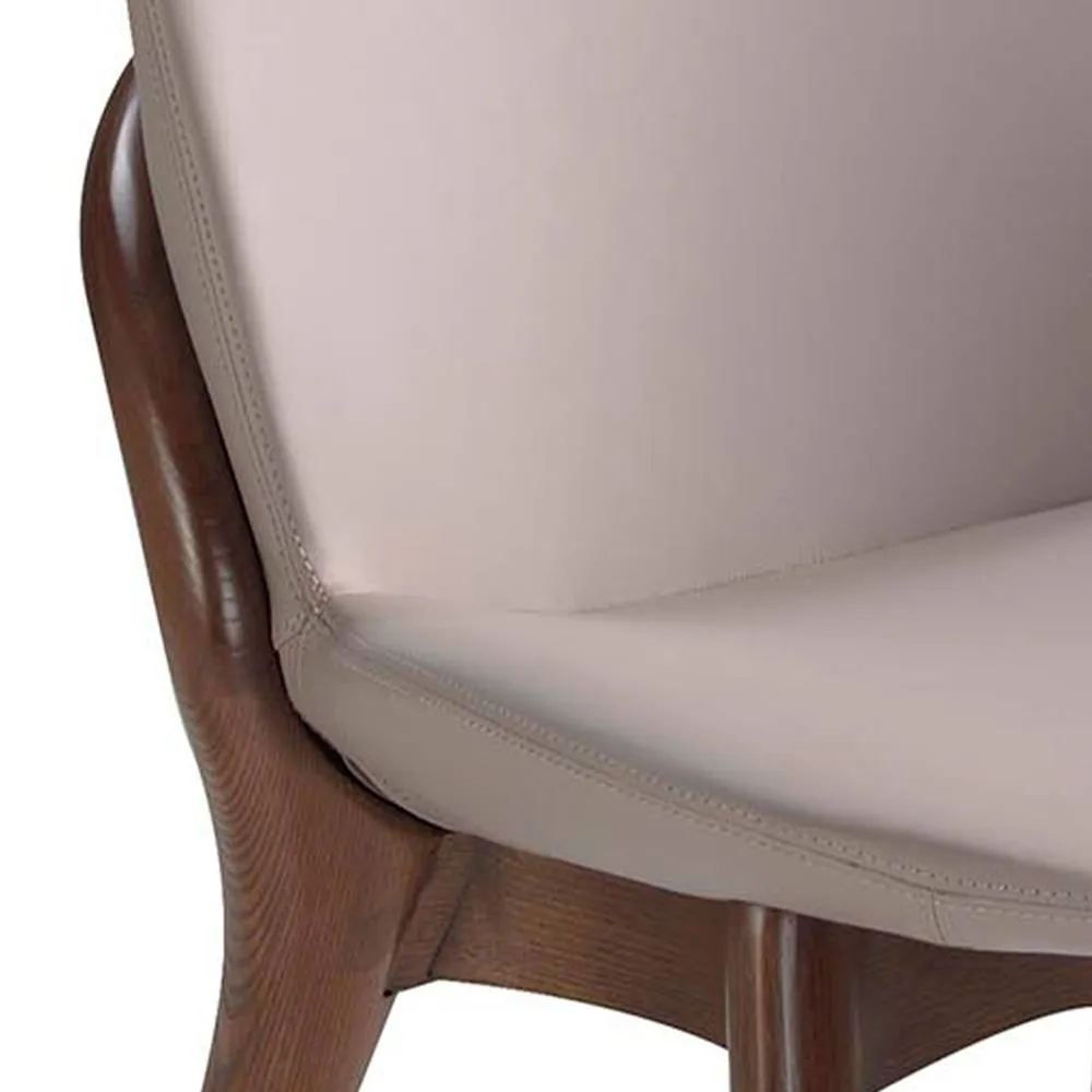Angel Cerda Dark Mink Leatherette Dining Chair in Beige 5