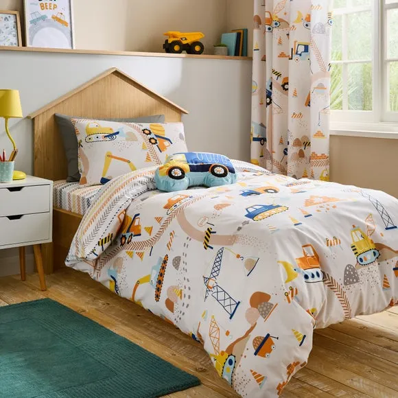 Trucks & Diggers Reversible Duvet Cover and Pillowcase Set 1