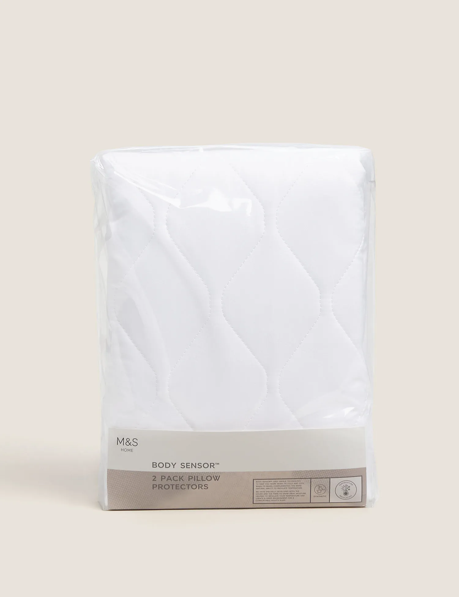 Body Sensor™ 2 Pack Body Temperature Control Pillow Protectors White