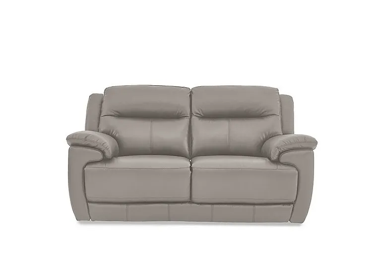 Touch 2 Seater Leather Sofa - Silver Grey