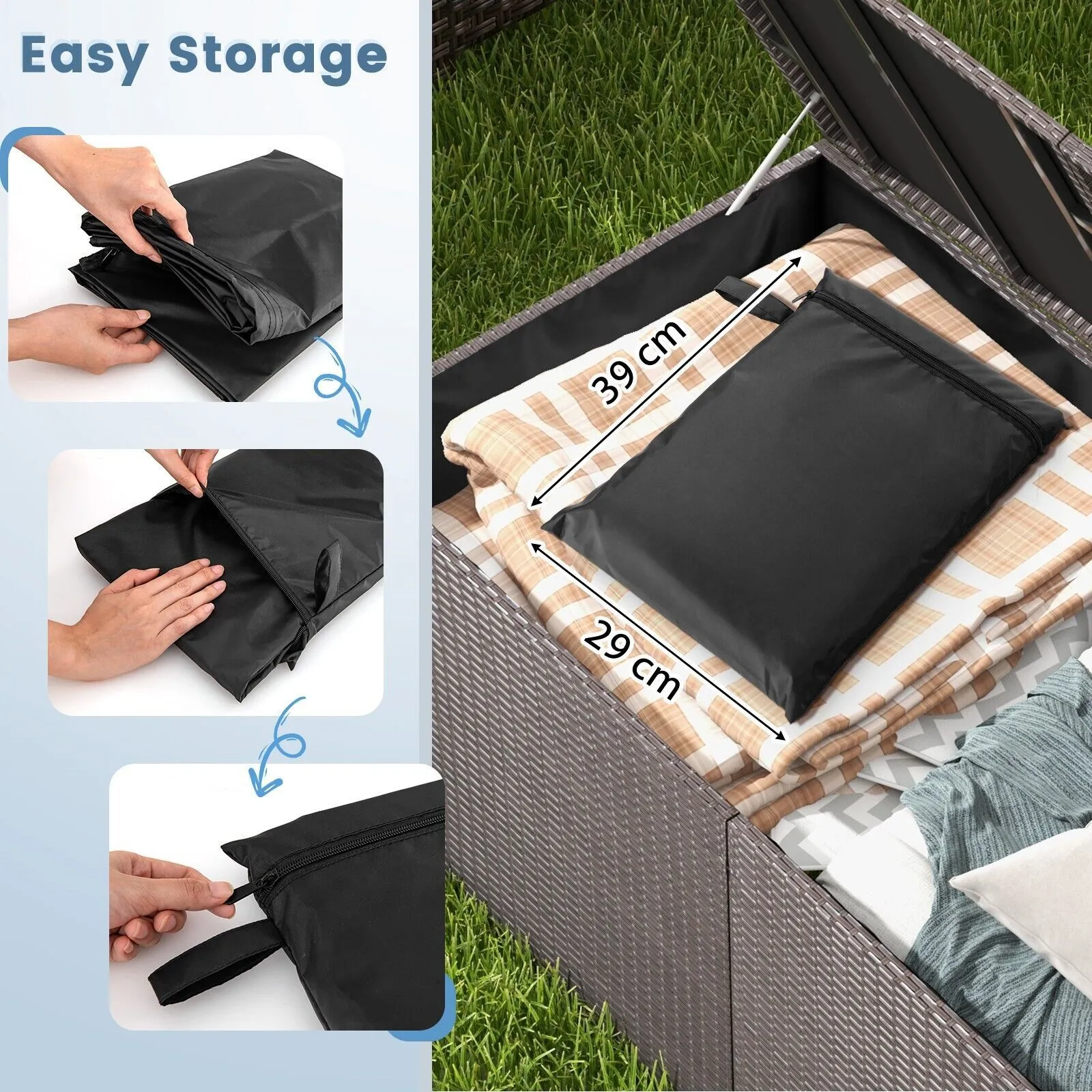 Costway Waterproof Patio Heater Cover Outdoor Patio Propane Heater Cover with Zipper in Black 5