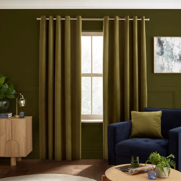 Luxe Velour Eyelet Curtains (Blackout Available) 2