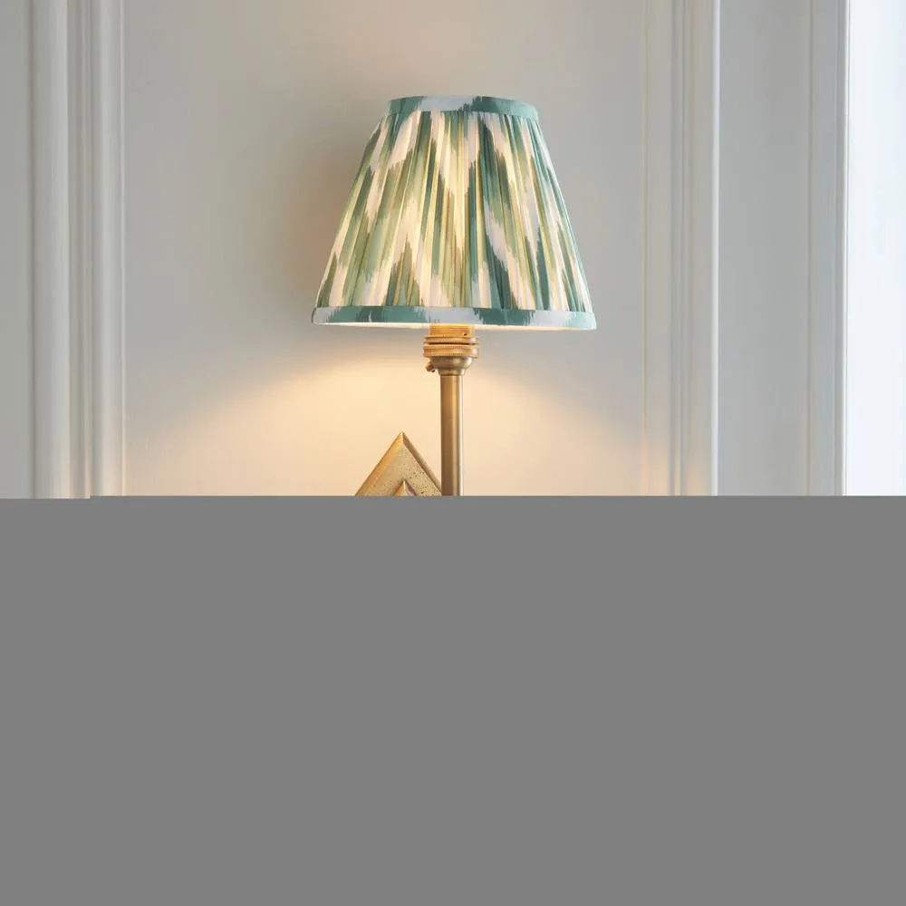 Netlighting Diamond Tall & Zigzag 16cm Wall Lamp Antique Brass Cotswold Green in Gold 3