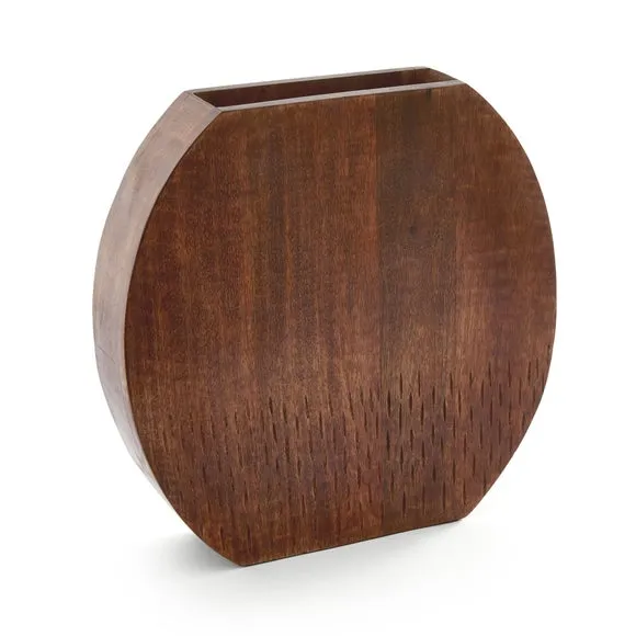 Etched Round Wooden Vase 3