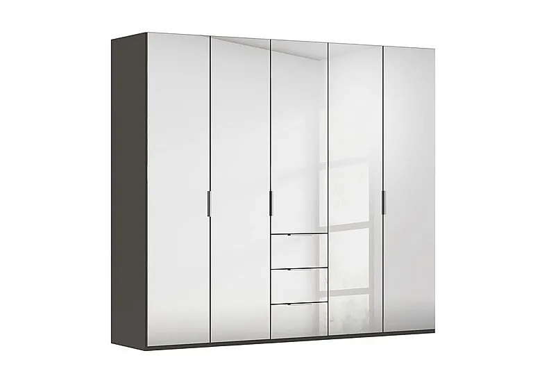 Formes 5 Door Bifold Combi Mirror Wardrobe - Graphite/Basalt Front