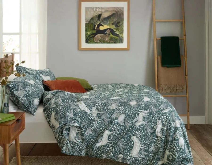 Deyongs Woodland Folk Printed Soft & Breathable Cotton Rich Duvet Cover Set in Green 2