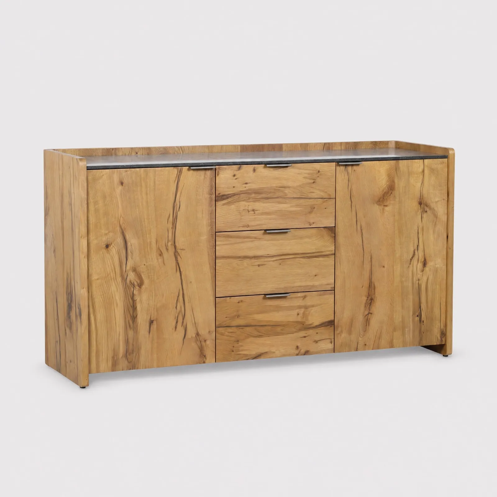 Verdon Sideboard With Blue Stone Top 150X50X82Cm, Brown Oak | Barker & Stonehouse