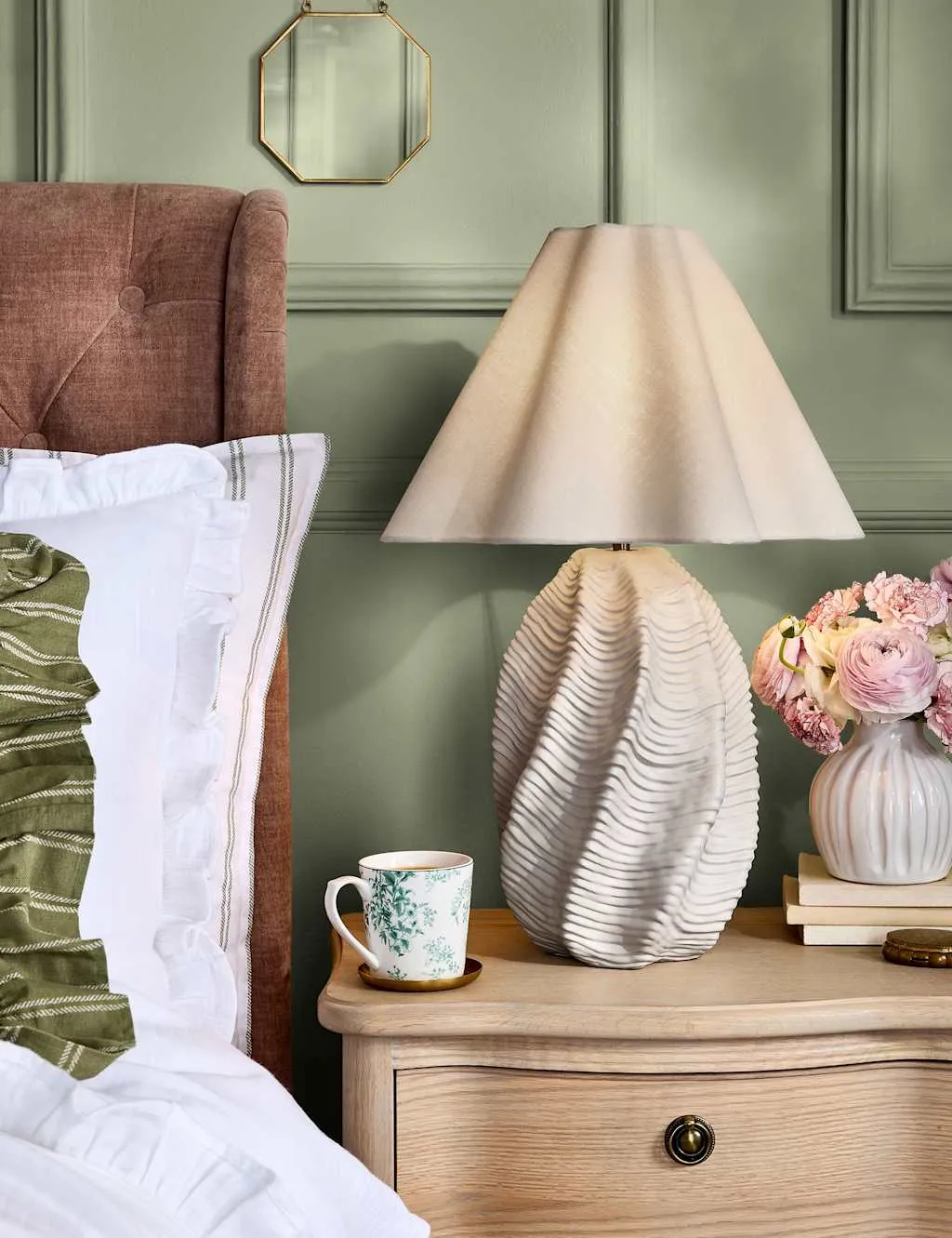 Laura Ashley Strata Table Lamp White