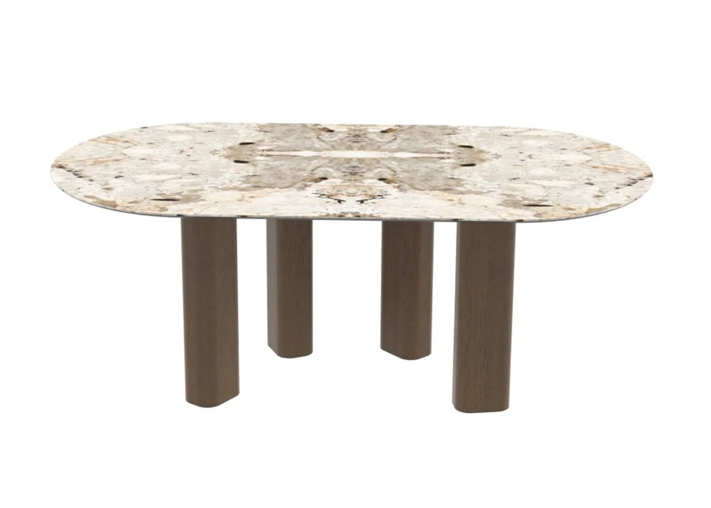 Paul Rogers Pillar Oval Smoked Walnut Tundra Glossy 200 x 110cm