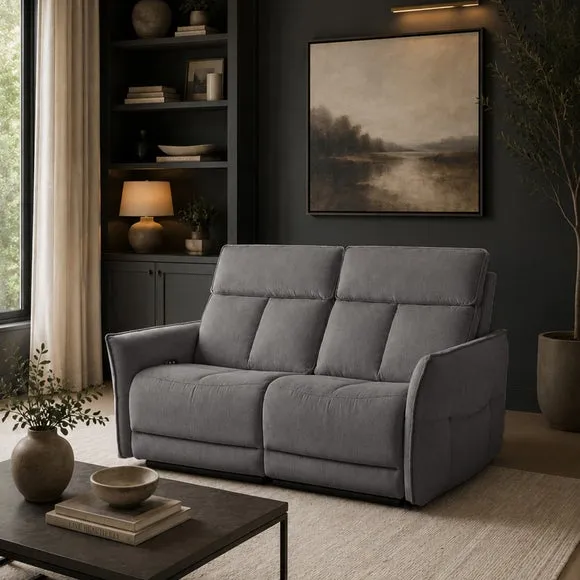 Aspire Aston Fabric Power 2 Seater Recliner Sofa 1
