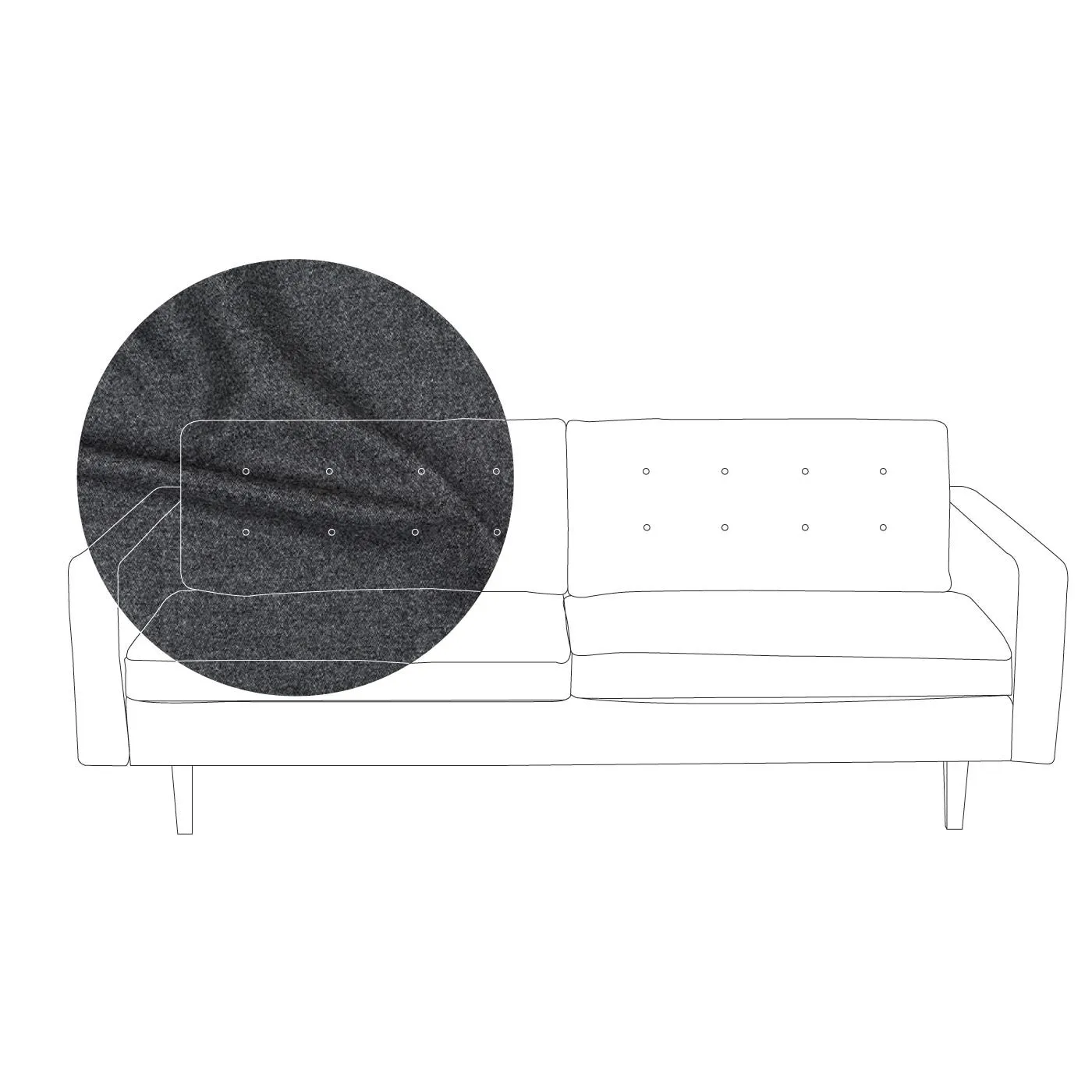 Heal's Hepburn 4 Seater Sofa St Moritz Wool Grey Natural Feet 2
