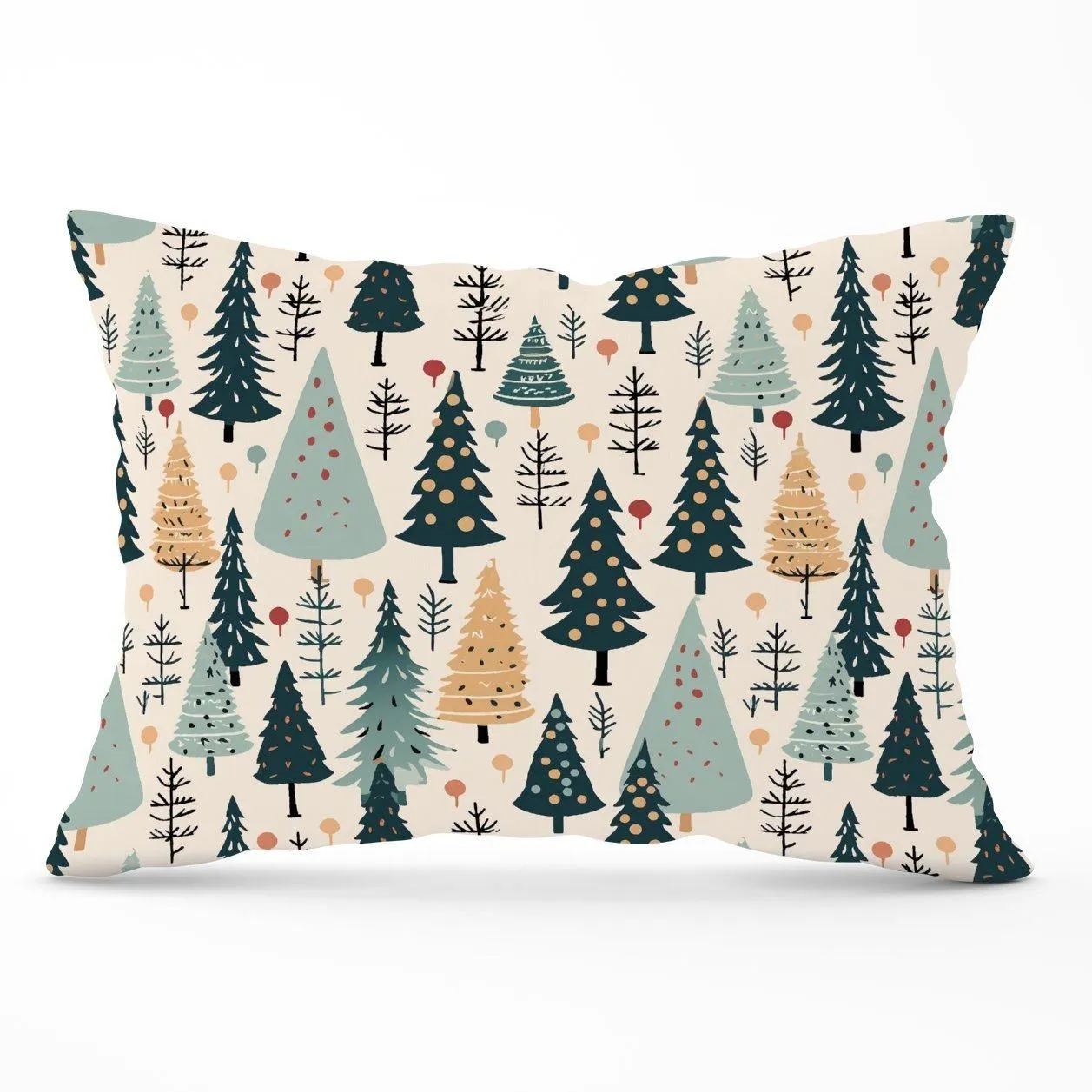 Warren Reed - Designer Boho Inspired Christmas Tree Pattern Cushions in Green