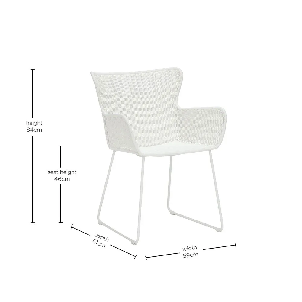 Marbella Dining Armchair, White | Barker & Stonehouse 4