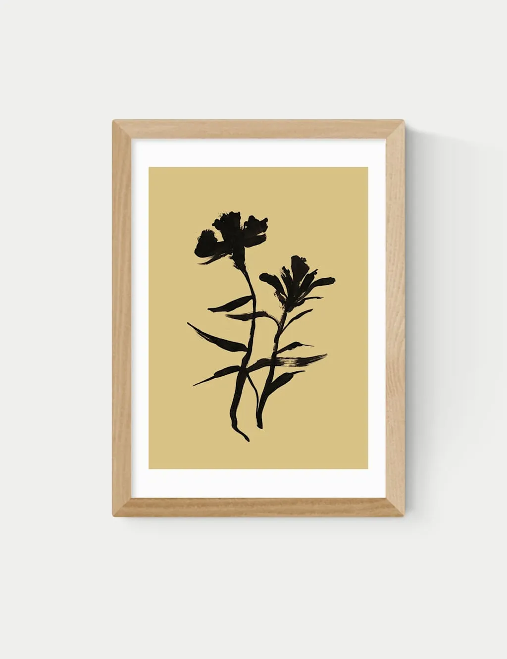 East End Prints Mono Botanical 3 Framed Art Print Natural