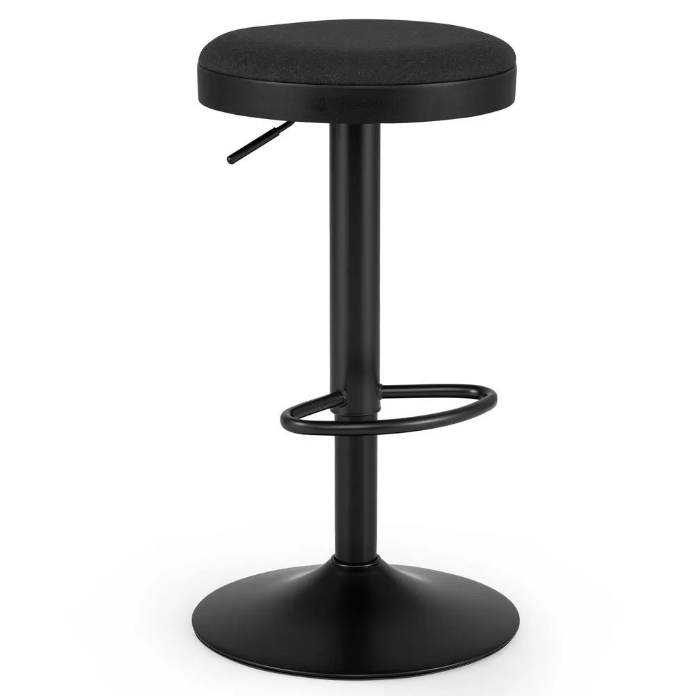 Costway Backless Counter Height Chairs Swivel Island Chairs Padded Seat in Black