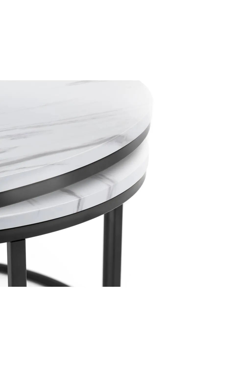 Julian Bowen Bellini Round Nest of 2 Coffee Tables in White 3