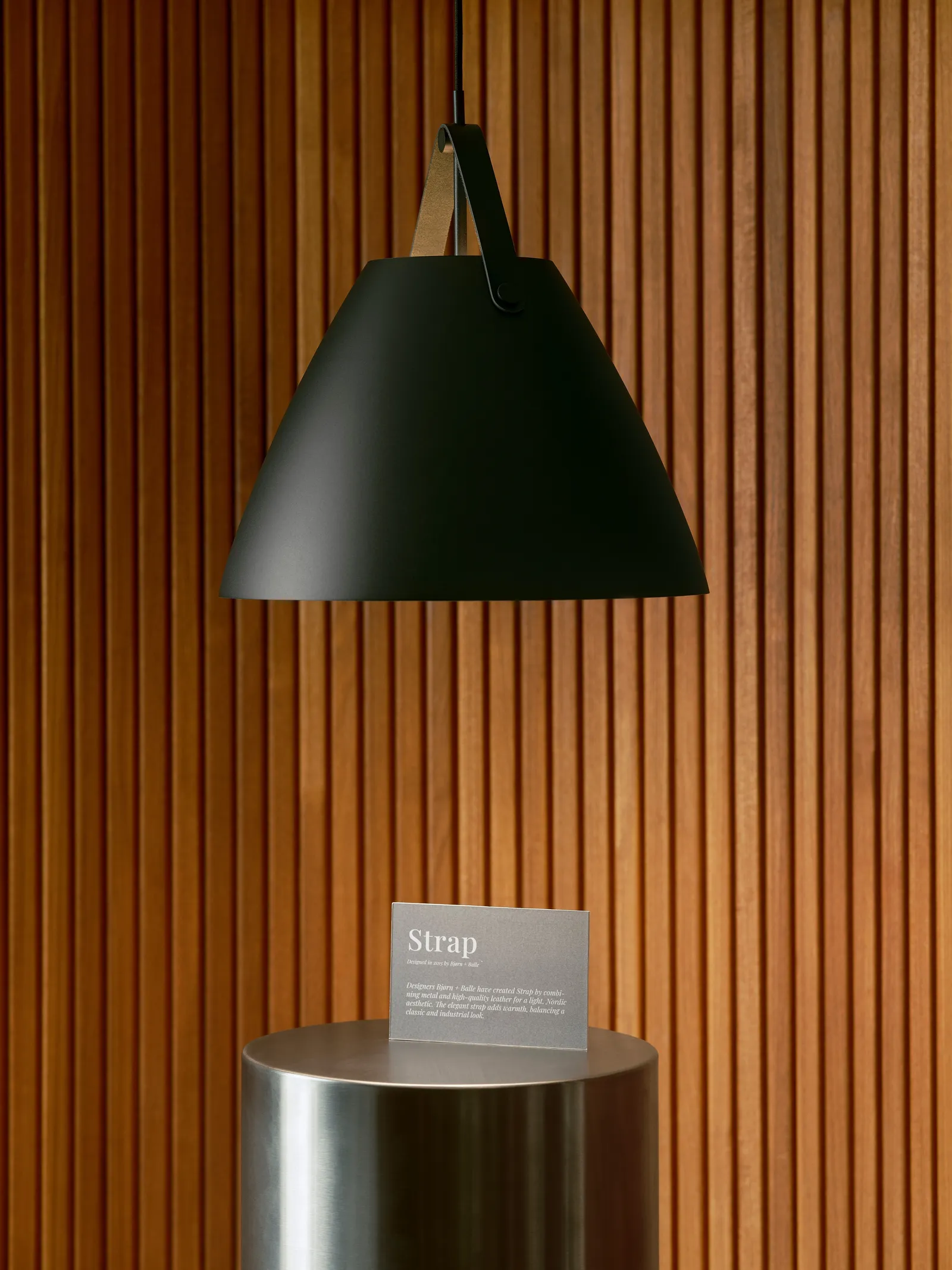Nordlux Strap Pendant Light Black Metal Dining Room E27 Mains 36cm 6