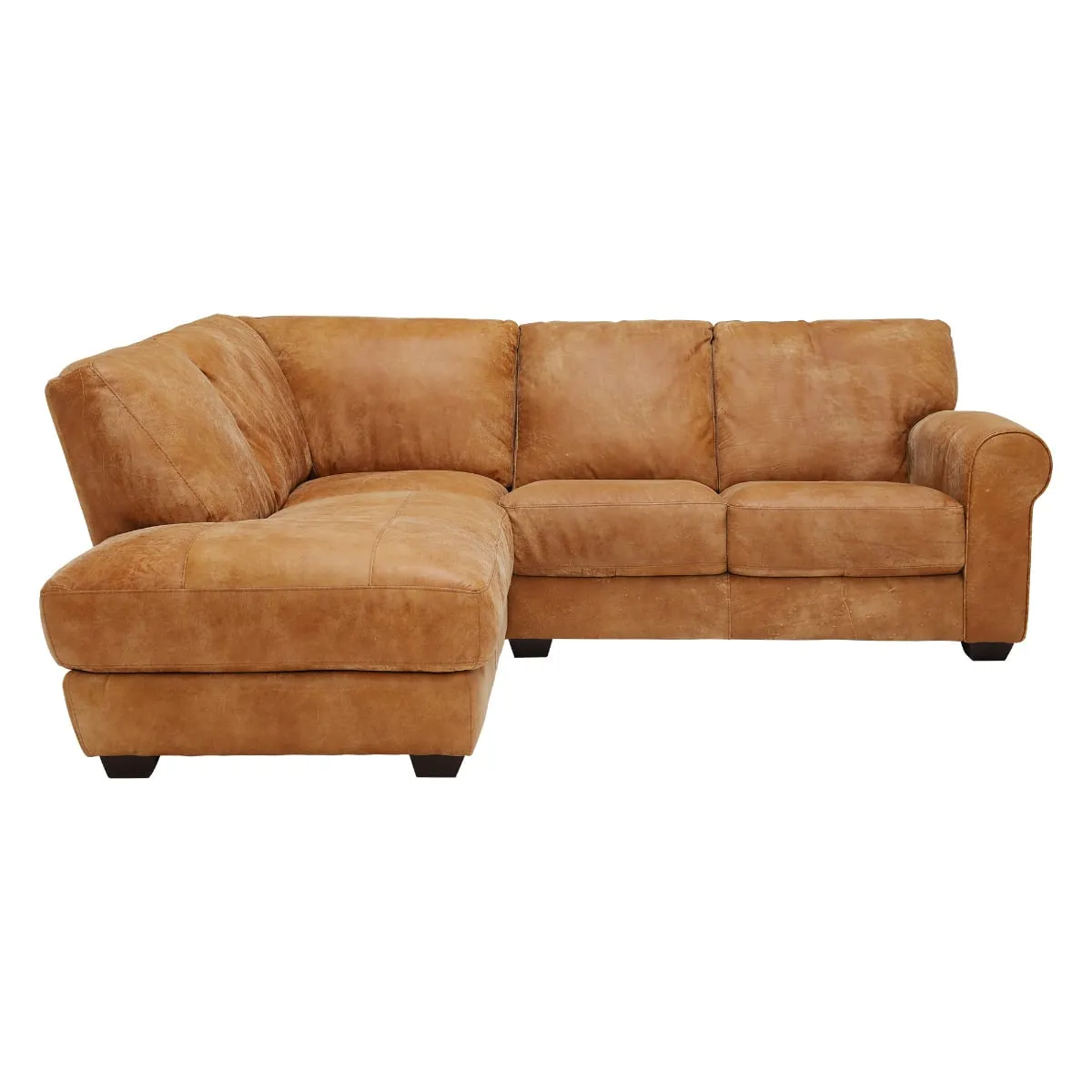 Houston Medium Corner Lhf Chaise Corner Sofa, Brown Leather | Barker & Stonehouse 3