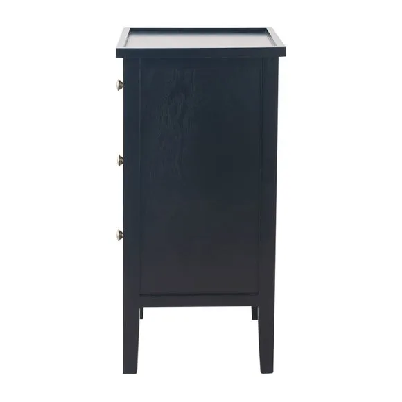 Pacific Chelmsford 3 Drawer Bedside Table, Black Painted Pine 4