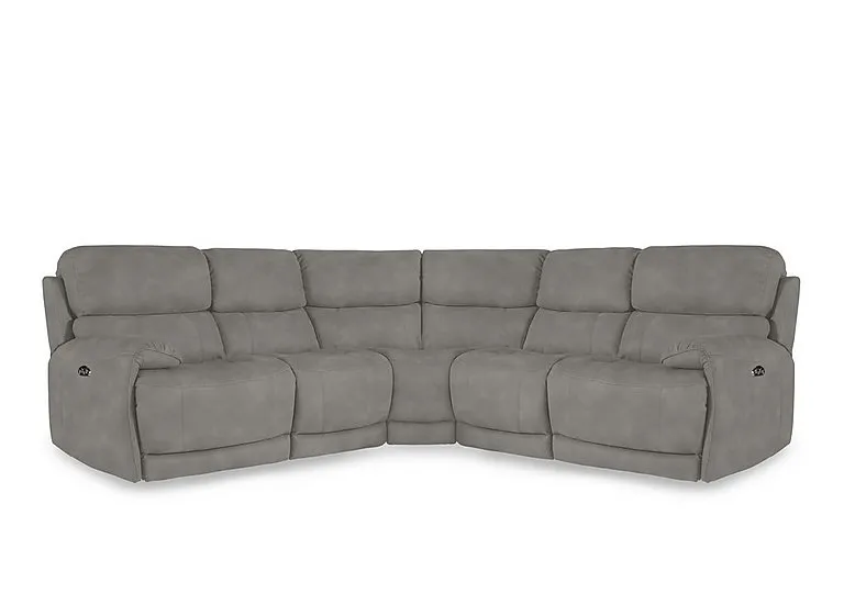 Link Fabric Large Power Recliner Corner Sofa with Power Headrests - R18 Beige