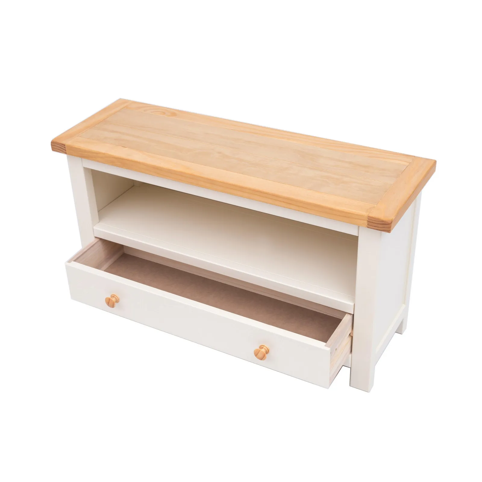 Cabinet Bits Maggiori Off-White 1 Drawer TV Cabinet Wood Knob 4