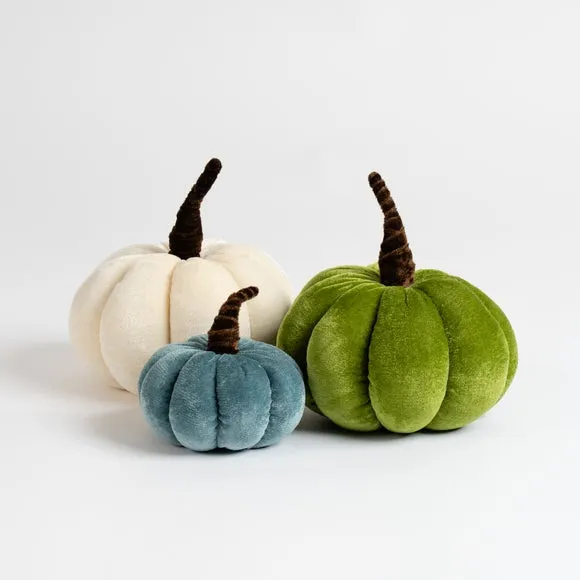 Set of 3 Velvet Plush Pumpkins 2