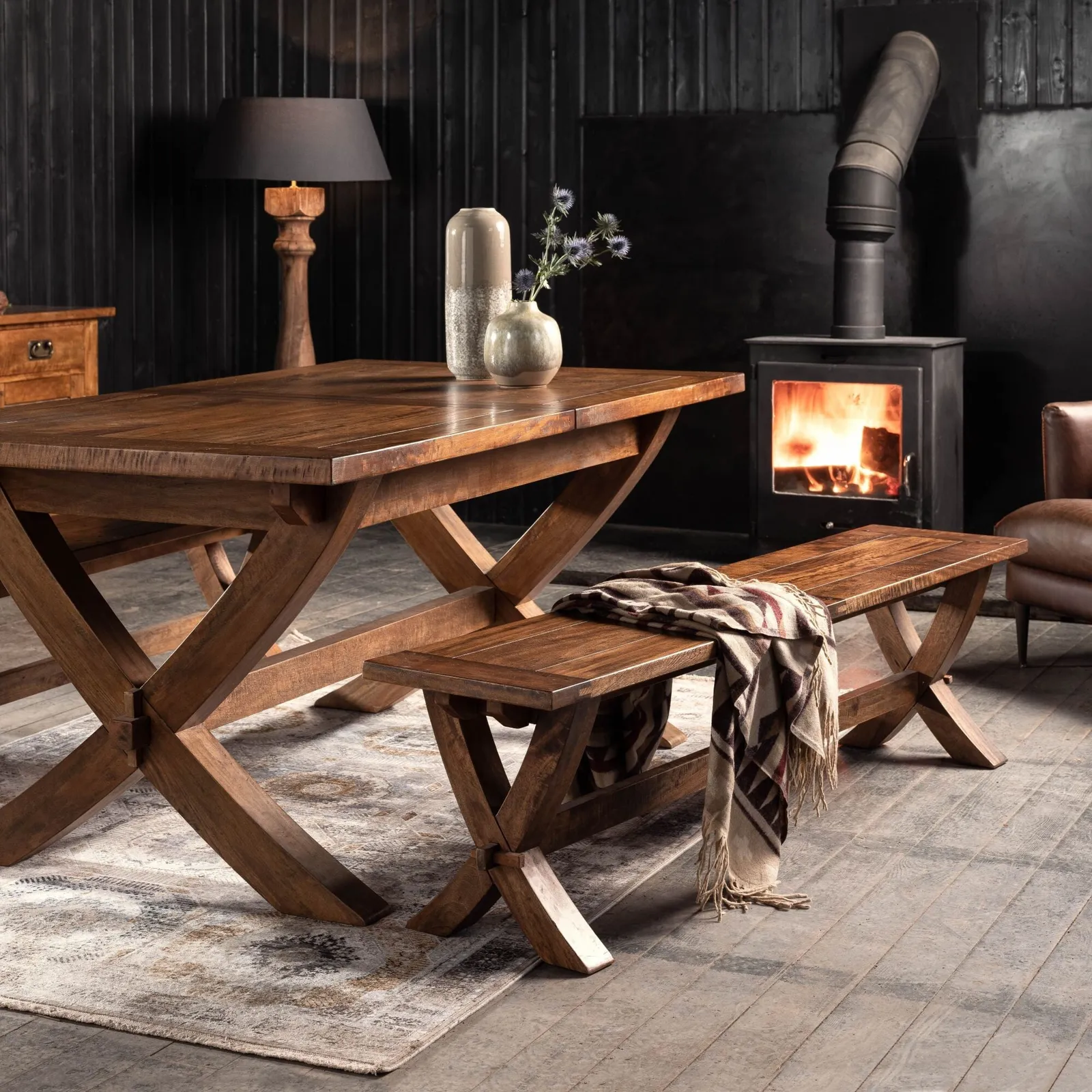 New Frontier X Leg Extending Dining Table, Mango Wood | Barker & Stonehouse 3