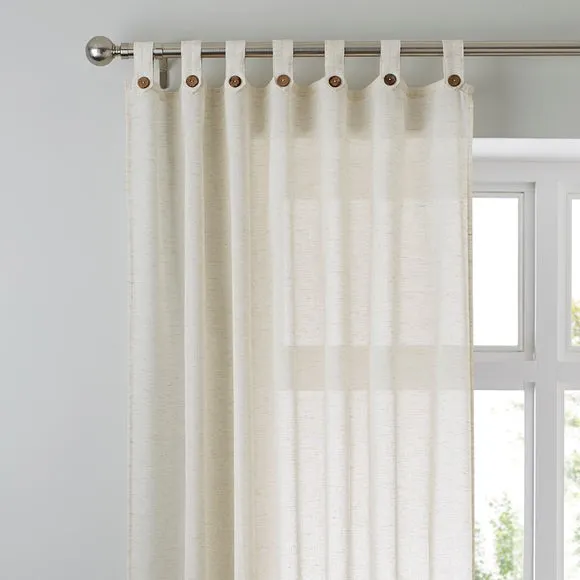 Marley Linen Tab Top Voile Panel 1