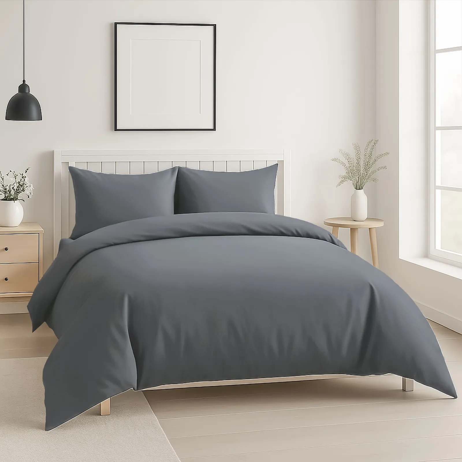 Snug City Luxury 200TC Duvet Cover & Pillowcase/s Set Bed Linen in Grey