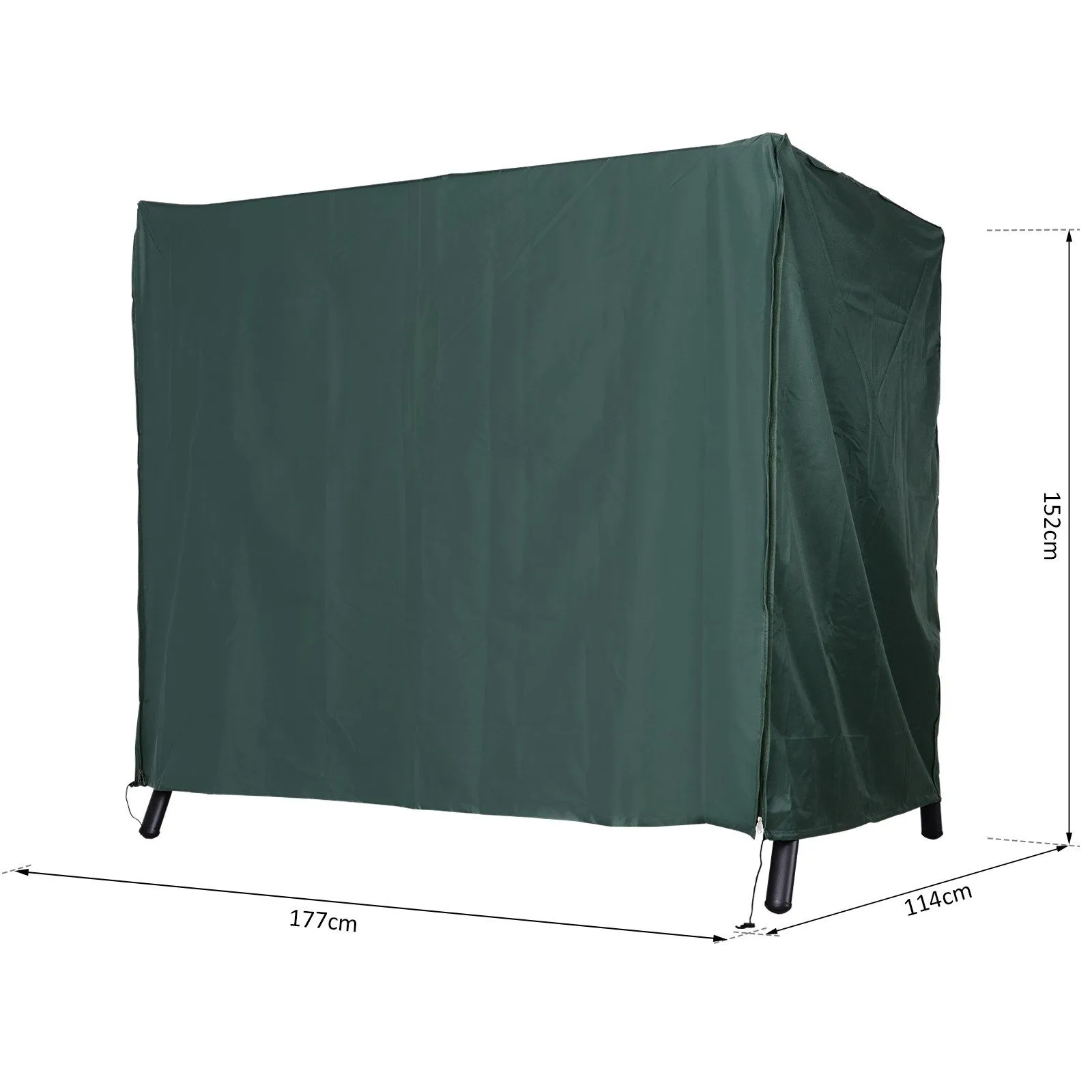 OUTSUNNY Garden Furniture Protector Patio Swing Chair Cover in Green 3