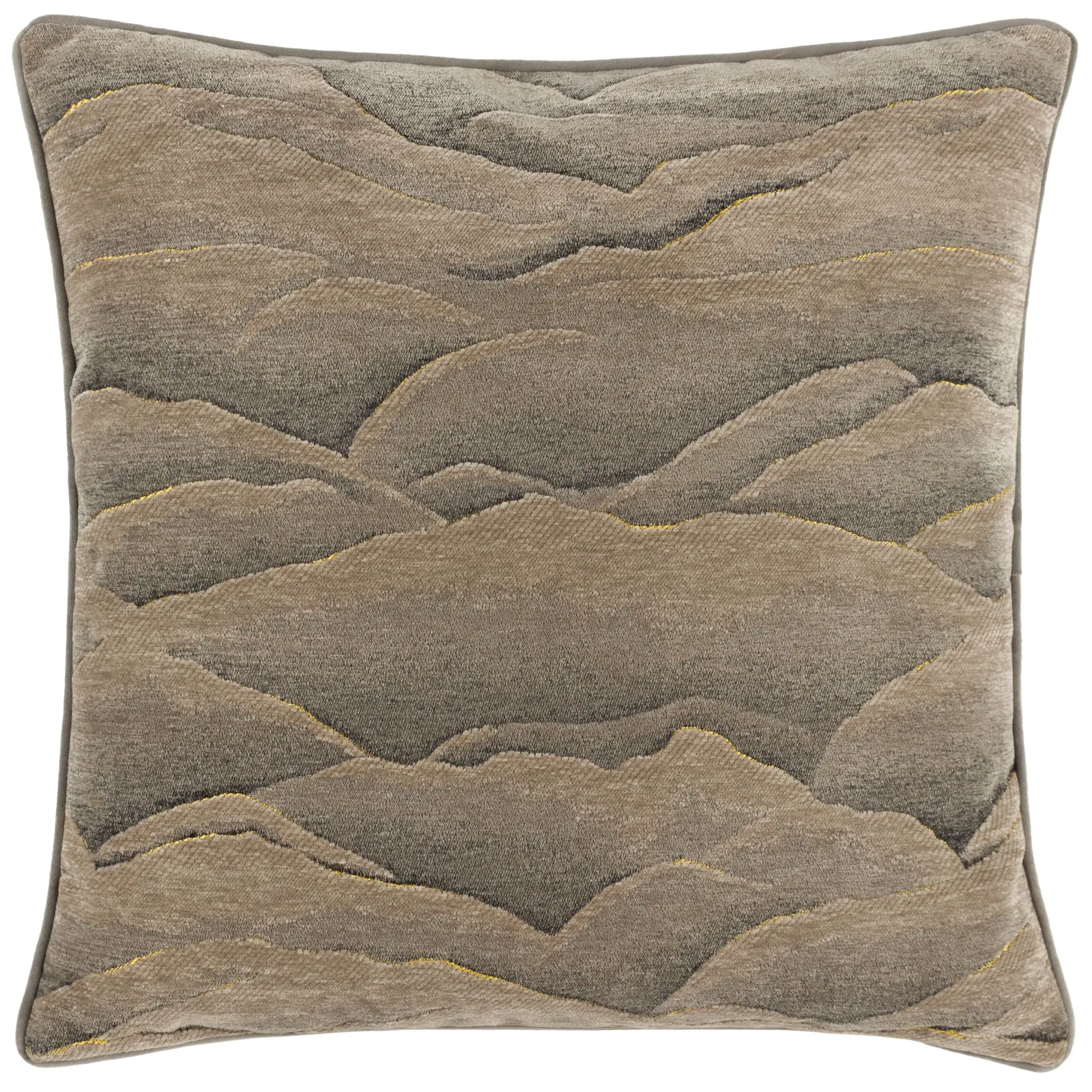 Paoletti Stratus Chenille Jacquard Cushion in Taupe